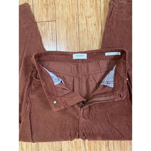 Pacsun Corduroy Mom Jean Size 27 Women's High Rise Pant Brown Rust Ankle Crop - Picture 6 of 10
